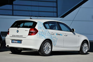 BMW 1er mit DriveNow Schriftzug, Pressekonferenz Car Sharing Konzept der BMW Group und der Sixt AG
