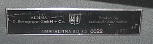 Alpina Serien-Nr. des Alpina B12 5.0 (E32) von Marco Woitag