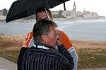 Gio und Dirk unterm Schirm in Porec