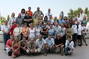 Gruppenfoto der Sternfahrt-Teilnehmer am Sonntag am Hotel Laguna Park in Porec