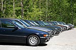 BMW 7er-Parade auf dem Herkules Parkplatz in Kassel