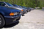 BMW 7er-Parade auf dem Herkules Parkplatz in Kassel