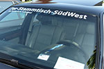 7er-BMW mit 7er-Stammtisch SdWest Schriftzug