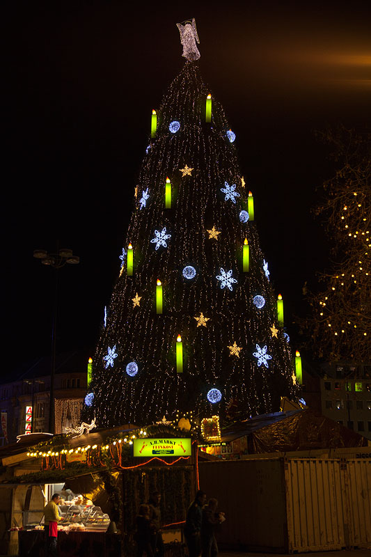 der grte Weihnachtsbaum Deutschlands auf dem Weihnachtsmarkt in Dortmund