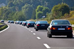 der 7er-Konvoi auf der Autobahn