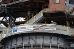 7-forum.com Banner, angebracht an einen der Bagger in der Ferropolis