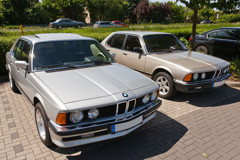 BMW 728i (E23) von Dirk ('Tim Taylor') neben dem BMW 732i (E23) von Peter ('TurboPeter')