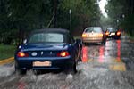 vom Regen überflutete Straßen auf Albarella
