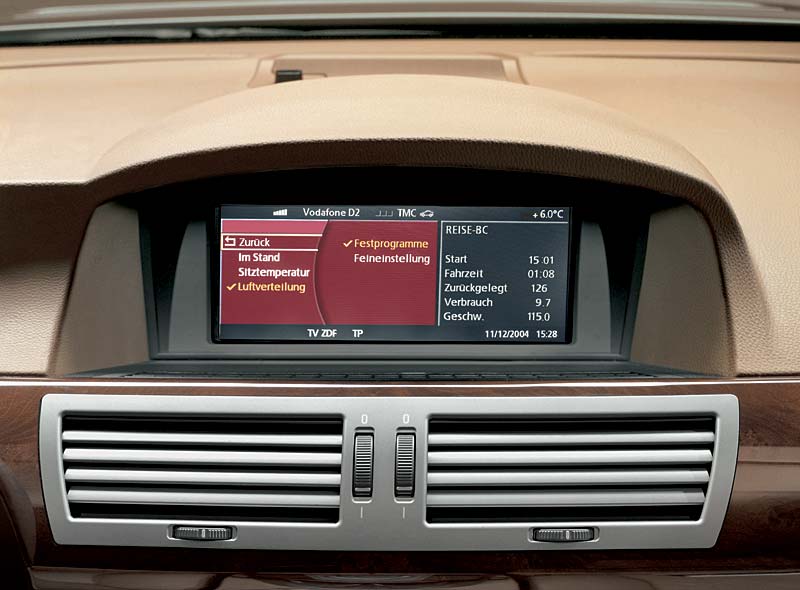 BMW 7er-Reihe ab Frhjahr 2005 - Control-Display mit Klimamen