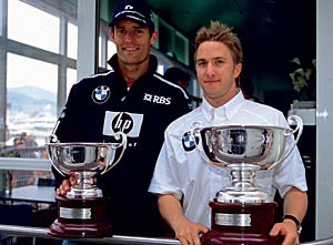 Mark Webber und Nick Heidfeld, BMW WilliamsF1 Team-Fahrer in Monaco