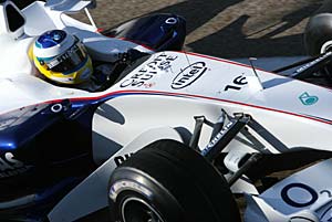 Nick Heidfeld fhrt zum ersten Mal den BMW Sauber F1.06
