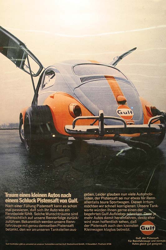 altes Werbeplakat Gulf Pistensaft auf der Techno Classica 2006