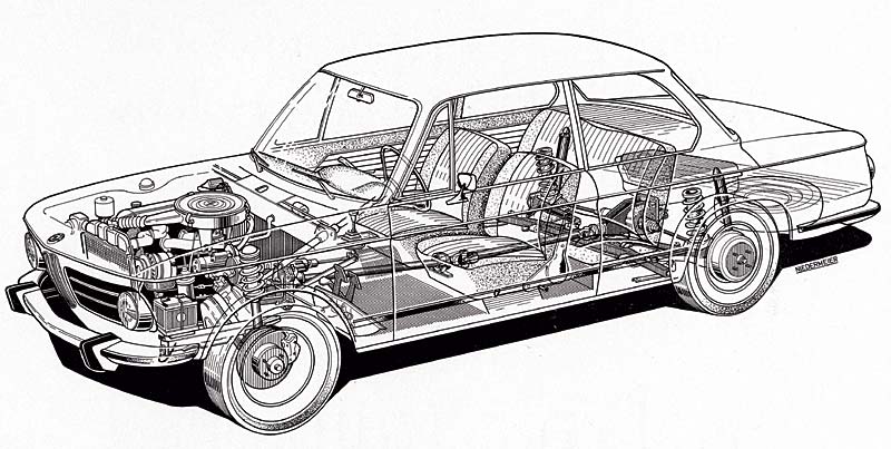 Die zweitrige BMW Limousine (02er) - Rntgenbild