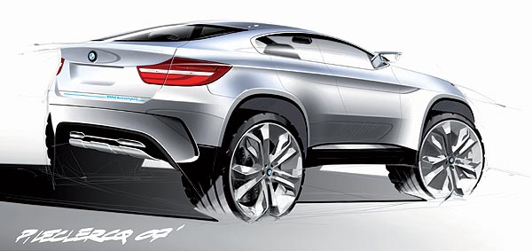 BMW Concept X6 ActiveHybrid, Designskizze