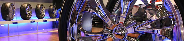 Felgen auf dem Stand von Reifenhersteller Vredestein