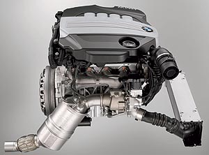 BMW 4-Zylinder-Dieselmotor mit Aluminium Kurbelgehuse und 200 bar Common Rail System mit Piezo Reaktoren