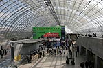 Blick in die Stahl-Glas-Halle auf dem Leipziger Messe-Gelnde