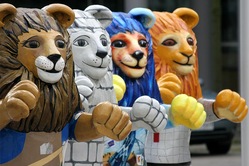 ausgestellte Figuren auf dem Leipziger Messe-Gelnde