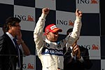 Nick Heidfeld bei der Siegerehrung in Melbourne, Australien