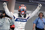 Robert Kubica freut sich ber seine Pole-Position