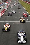 Nick Heidfeld beim Start des F1-Rennens in Silverstone