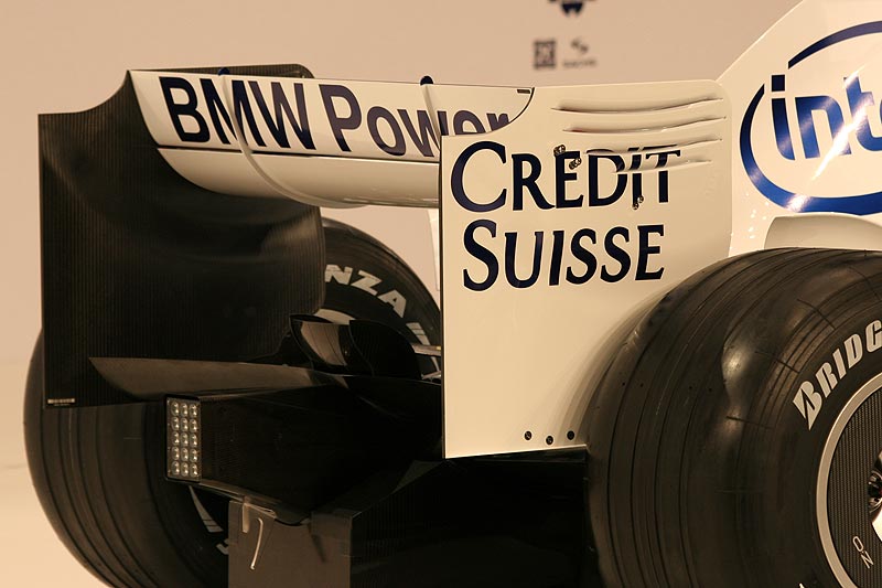 BMW Sauber F1.2008, Heckflgel mit dem Schriftzug BMW Power