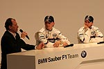 Willy Rampf, Robert Kubica und Nick Heidfeld whrend der Fahrzeug-Prsentation