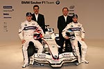 Robert Kubica, Mario Theissen, Willy Rampf und Nick Heidfeld bei der Fahrzeugprsentation