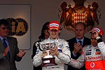 Robert Kubica auf dem Siegertreppchen in Monaco