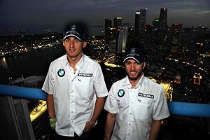 Robert Kubica und Nick Heidfeld am Mittwoch vor dem Rennen in Singapur