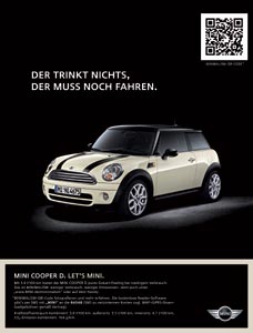 MINI Print Anzeige mit QR-Code - MINI Marketingkampagne Fr�hjahr 2008 