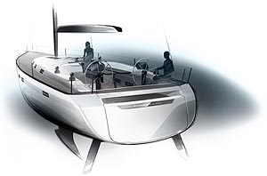 BMW Group DesignworksUSA. Designrendering BAVARIA Cruiser 55