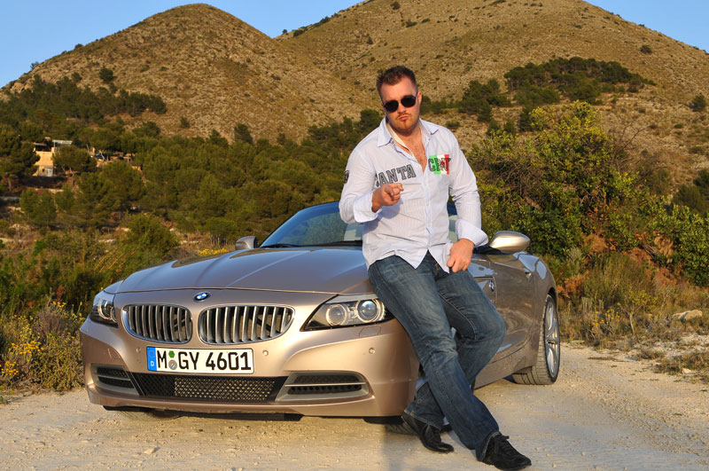 BMBMW Z4 sDrive35i mit dem Autor dieses Berichtes