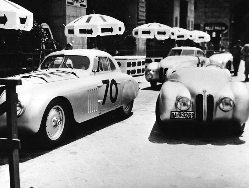 BMW 328 Mille Miglia Wagen in Brescia zur Abnahme fr den I. Gran Premio Brescia delle Mille Miglia, 28.04.1940
