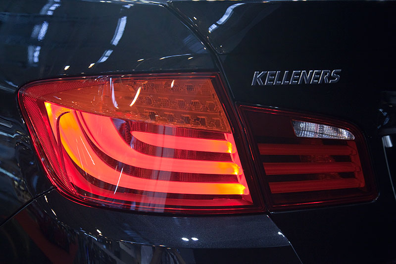 Kelleners BMW 535i (F10), Rckllicht und Kelleners Schriftzug auf der Kofferaumklappe