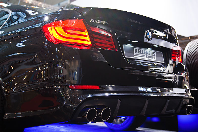 Kelleners BMW 535i (F10), 30 mm tiefer als die Serie, mit markanter Heckschrze und Doppelrohr-Endrohren