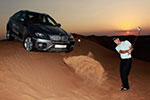 Martin Kaymer beim BMW Offroad-Training mit dem BMW X6 in der Wste von Dubai