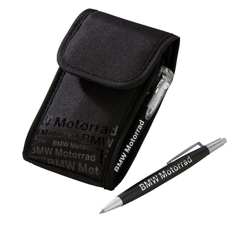 BMW Motorrad Style Logo 2011: Notizblocktasche und Kugelschreiber BMW Motorrad