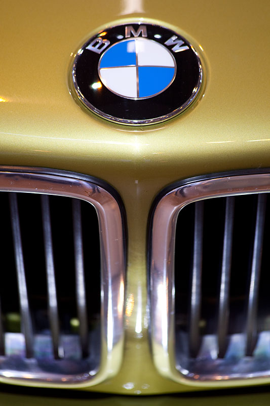 Foto: BMW 730 (Modell E23), BMW Emblem auf der Motorhaube (vergrößert)