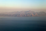 Südafrikanische Küste vom Flugzeug aus gesehen (beim Rückflug, abends)