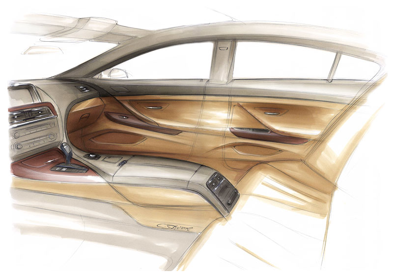 Interieurskizze von Christian Bauer, Interieur Designer BMW 6er Gran Coup�