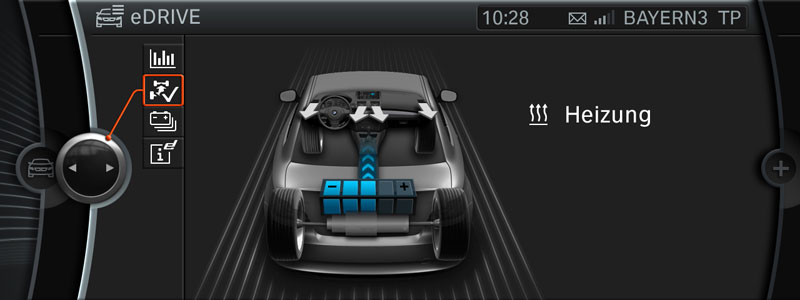 BMW ActiveE, Anzeige Heizung