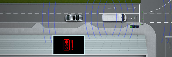 Der Ampelphasenassistent (Rotlichtwarnung) von BMW ConnectedDrive - eine Car-2-X Technologie