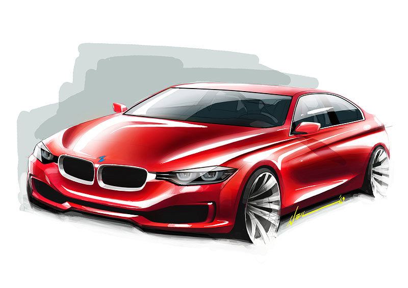 Neue BMW 3er Limousine, Exterieurskizze