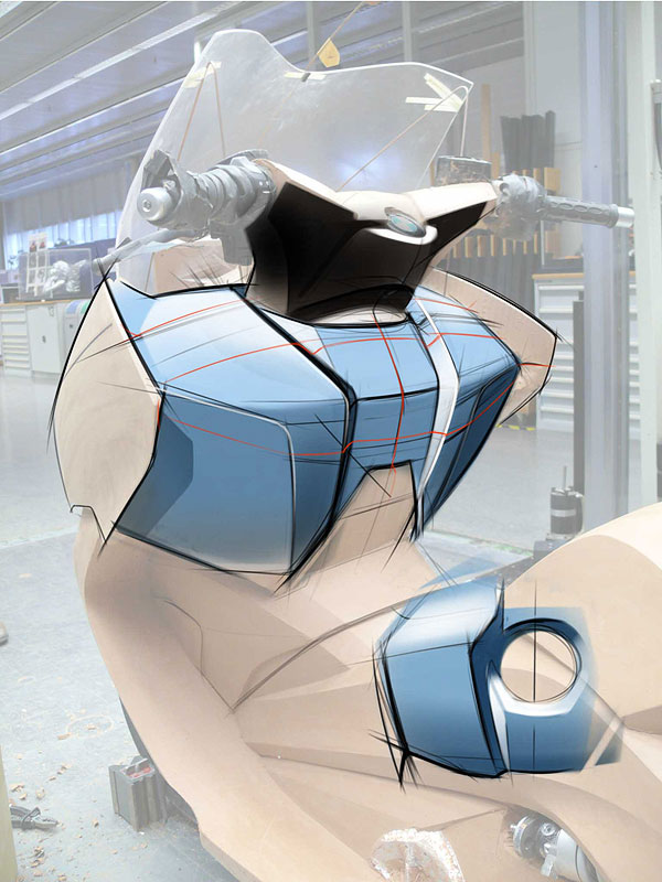 BMW C 600 Sport und BMW C 650 GT: Designskizze