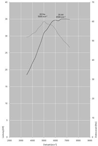 Drehmomenten-/Leistungsdiagramm
