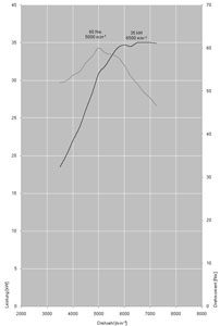 Drehmomenten-/Leistungsdiagramm