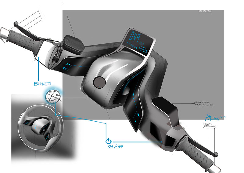 BMW Concept e Designskizzen