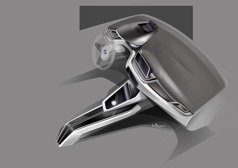 BMW Concept Active Tourer, Interieur-Designskizze von Max Rathmann