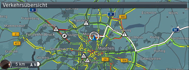 BMW ConnectedDrive, Neue Generation Navigationssystem Professional, Verkehrs�bersicht